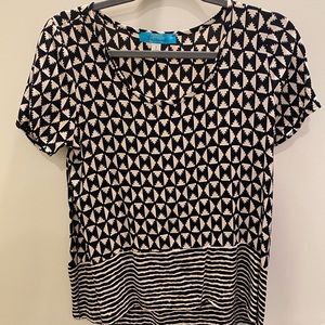 Cream and black blouse